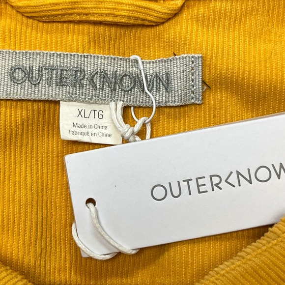 OUTERKNOWN New Corduroy Button Down Shirt Sz XXL Yellow NWT Casual Shacket - Picture 6 of 13